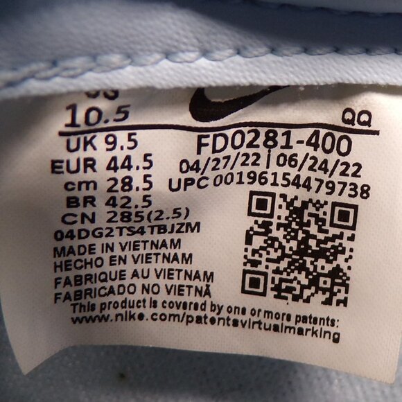 Nike Blazer Vintage Low '77 Size US 10.5 Men's Blue White FD0281-400 Sneakers - Picture 10 of 12